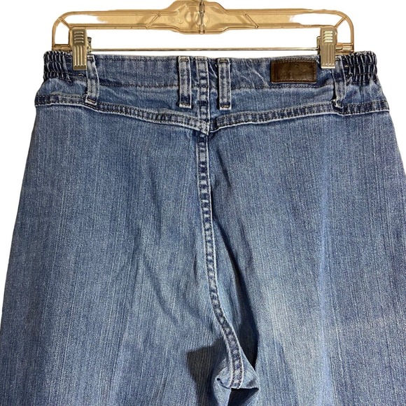 LEE Women Vintage Mom Jeans Size 12 Side Elastic At The Waist High Rise Y2K Blue - Picture 12 of 12